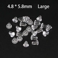 Detailansicht großer transparenter Silikon-Ohrringverschlüsse, Größe 4,8 * 5,8 mm - Kugelform Groß / 4,8*5,8mm 100 Stk./Packung