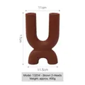 U-shaped terracotta decorative candlestick holder, height 17cm, modern Nordic home ornament - Brown - 2 Heads