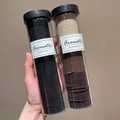 Two jars of high-elasticity braided hair ties in black and brown gradient shades - Black + Coffee Series (200 Pcs/Can)