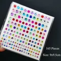 Colorful flatback face gem stickers 165pcs set for fairy eye makeup and DIY crafts - 165pcs Colorful Rhinestones