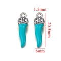 Green chili pepper pendant in stainless steel and enamel with 20.5x6mm dimensions - Blue-Silver