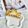 11cm yellow marble patterned resin hair claw clip for elegant updo hairstyling - Large Monster Claw 11cm-Brown Coffee