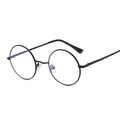 Retro ronde matzwarte metalen zonnebril met dun frame en anti-blauw licht glazen - C5 Mat Zwart Frame Anti-Blauw Licht
