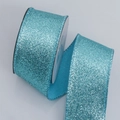 Sparkling teal green glitter ribbon roll for Christmas DIY gift box decoration - 4cm / Teal Blue