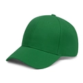 Classic green cotton twill baseball cap with six-panel structure and curved brim design - Grass Green (6-Panel Synthetic)