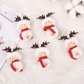 Set of 5 handmade Christmas elk felt pendants with wooden beads for festive tree decor - Reindeer Doll / White
