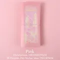 Pink semi-transparent loose-leaf sticker storage book with 30 pockets and elastic strap - 30 Pockets / Pink