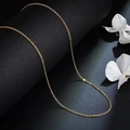 Elegante collana a catena a O in acciaio inossidabile placcato oro 18 carati con fiori secchi - Catena a O Dorata