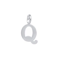 Polished silver stainless steel letter Q pendant with jump ring for DIY jewelry - Steel Q