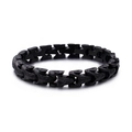 Pulsera para hombre de acero inoxidable negro mate con textura de escamas de dragón - 23CM / Negro