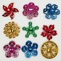 Assorted colorful metallic fidget spinners in flower and star shapes with steel bearings - New 5-6 Steel Balls Mix