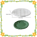 Relief lily of the valley oval tray silicone mold with dark green finished resin tray - Oval Lily of the Valley Pattern Tray Mold / White Semi-Transparent