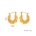 Boucles d'oreilles croissant en forme de U dorées avec dimensions 24mm x 20mm et poids 14g - Spirale Torsadée (1193 Or)