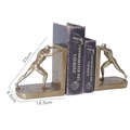 Pair of golden vintage style figure sculpture bookends made of high-quality resin - Gold Pushing Figure Bookends (180625)