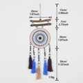 Bohemian Evil Eye dreamcatcher with wooden sticks and blue tassels, size 20x72cm - 9545D With Wood Stick