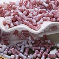 Bamboo-style DIY beads with white and red marble texture for jewelry making - Spotted Pattern (Porcelain 6x12mm)