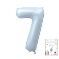 Light blue number 7 foil balloon with pearlescent finish in 40 inch size variant - 40-inch Pearl Blue 7-piece Paper Card