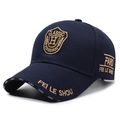 Cappellino da baseball blu scuro con ricamo dorato premium ed emblema classico - Regolabile / Blu navy