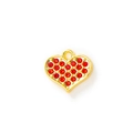 Ciondolo a cuore in cristallo rosso scintillante in lega di zinco dorata per gioielli DIY - Oro Rosso