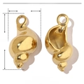 Detail view of gold conch pendant with dimensions 35x18mm and weight specifications - 3D Conch / Gold