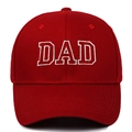 Detailed close-up of vintage dark red baseball cap with white DAD embroidery - Adjustable / Wine Red DAD