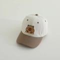 Detail der Kinder Capybara Baseballkappe in Beige und Braun aus Baumwoll-Canvas - Kinder 50-54CM / Beige