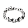 Men's hip-hop boxing glove link bracelet in vintage silver finish with lobster clasp - Boxing Glove Style (KB81409-BD)