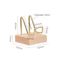 Pine wood base display stand with brass wire support for crystals and minerals - Beech Flat Stool Small