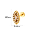 Goldener ovaler Titanstahl-Ohrstecker mit Zirkon-Inlays für Knorpel-Piercings - 11# Ovaler Edelstein-Stil (2623-11# Gold)