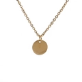 Polierte goldene Edelstahlkette mit rundem Anhänger und O-Kette im minimalistischen Design - Goldene 12MM Scheibe