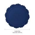 Grand dessous de plat en silicone bleu marine de 230 mm avec relief en dentelle - Grand / 23cm de Diamètre / Bleu Vintage