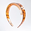 Non-slip amber leopard print headband with inner teeth for secure hair styling - 5# Leopard Print