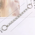 Detail view of acrylic bead chain for clog shoes with precise 240mm length dimensions - Pearl Chain Silver (with Large Buckle)