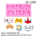 Pink silicone mold with six vintage game controller designs for DIY cake decorating - 13.7*6.8*1.2cm / Pink