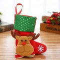 Weihnachtsstrumpf-Deko mit Rentierfigur, rotem Filzmaterial und grünen Pailletten - Rentier Kleiner Paillettenstrumpf