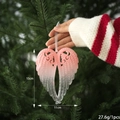 Roze gradiënt engelenvleugels kerstversiering, 15cm lichtgewicht acryl hanger decor - Vleugel