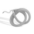 Retro silver mesh chain collar necklace in durable stainless steel with lobster clasp - Bracelet / 12mm / Steel