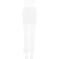 Sexy weiße transparente Spitzenhose mit hoher Taille und ausgestelltem Mesh-Bein - S / Weiß