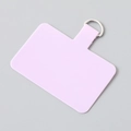 Slim lavender TPU phone lanyard patch with silver metal D-ring for secure case connection - Silver Clasp / Pink
