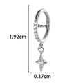 Silver G23 titanium clicker ring with zircons and a four-pointed star pendant - Four-Pointed Star Pendant Style (T2547-2#Silver)