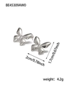 Orecchini a perno con fiocco argento, 2 cm x 1,7 cm, 4,2 g, per un look elegante - Farfalla d'argento