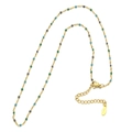 French vintage stainless steel gold chain necklace with colorful oil-drip beads - Mixed Color Beads (SL036)