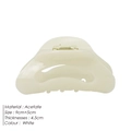 White semi-circular acetate moon-shaped hair claw clip in minimalist polished finish - Off White