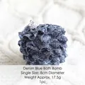 Denim blue mesh Christmas ball ornament with silver cap and hanging string for decor - Denim Blue Glitter Ball