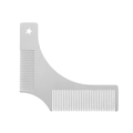Matte silver L-shaped beard shaping tool and metal grooming comb for men styling - Beard Styling Template