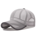 Casquette pare-soleil en maille gris clair avec bordure grise pour sport en plein air - Réglable / Gris clair