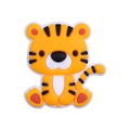 Cute orange tiger silicone bead for DIY baby pacifier clips and teething accessories - Tiger