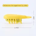Interactive electric beetle cat toy in bright yellow finish, size 6.9cm long and 2cm high - 5-Legged Bug / Yellow