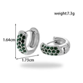 Zilveren C-oorbellen met groene smaragd zirkoon, maat 1,64 cm bij 1,73 cm - Zilveren Creolen Smaragd Zirconia Stijl (ER-1336)