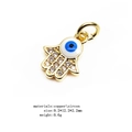 Ciondolo Mano di Fatima in oro con occhio blu e zirconi, gioiello in rame da 0,6g - 12# Mano di Fatima stile B